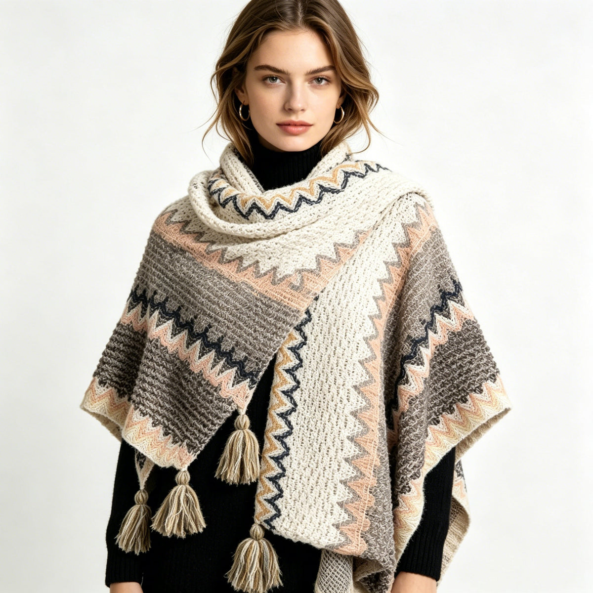 Retro Ethnic Pullover Cloak