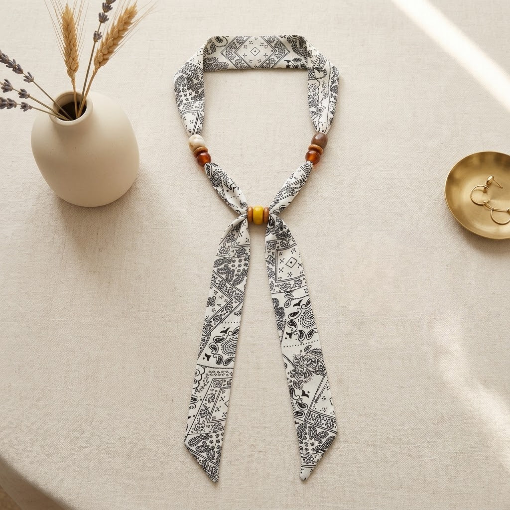 Adjustable Beaded Neck Scarf
